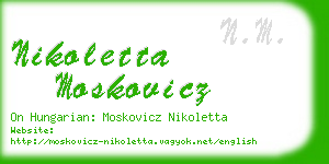 nikoletta moskovicz business card